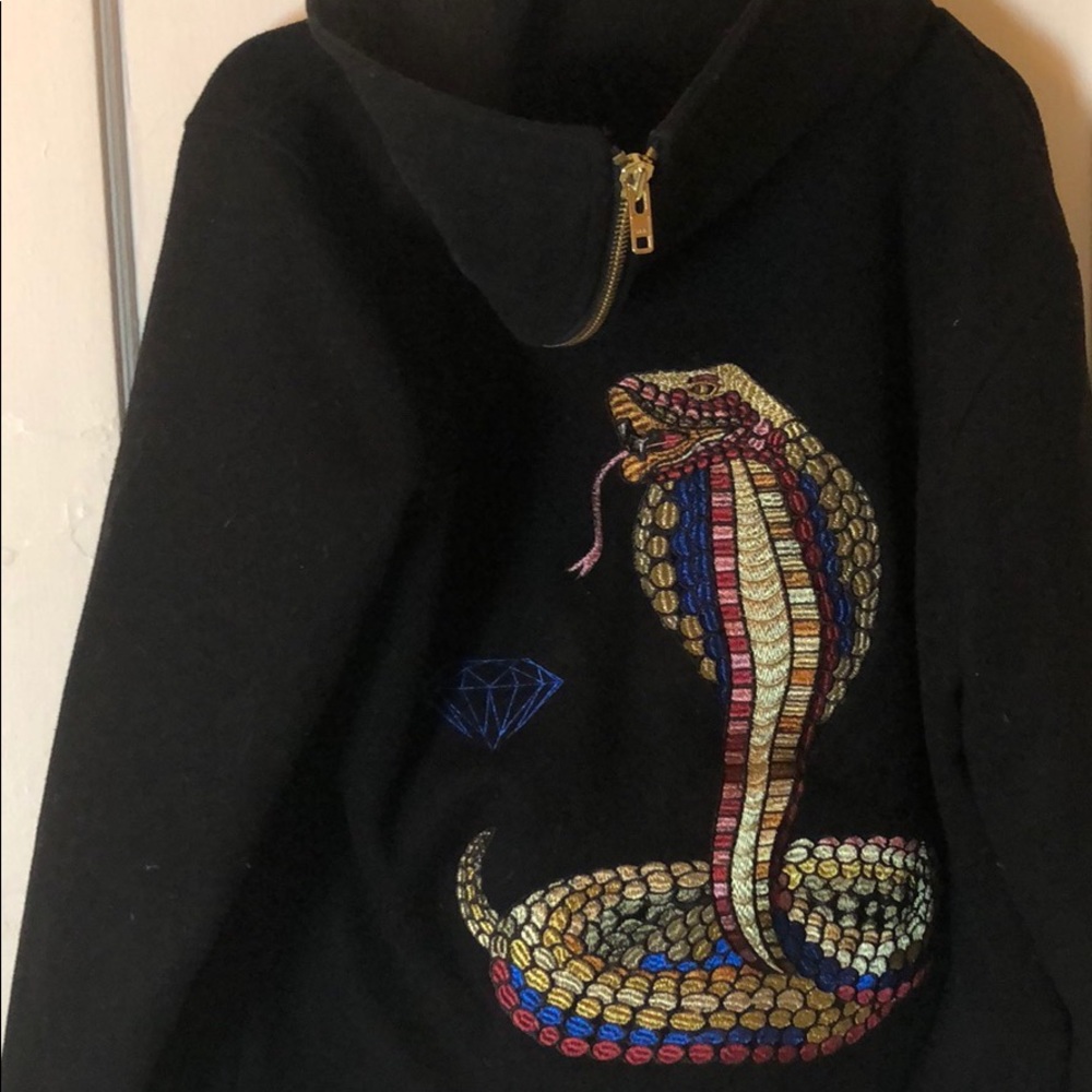 Diamond Supply Co. Men’s Embroidered Cobra Varsity Jacket Medium Black - Picture 1 of 11